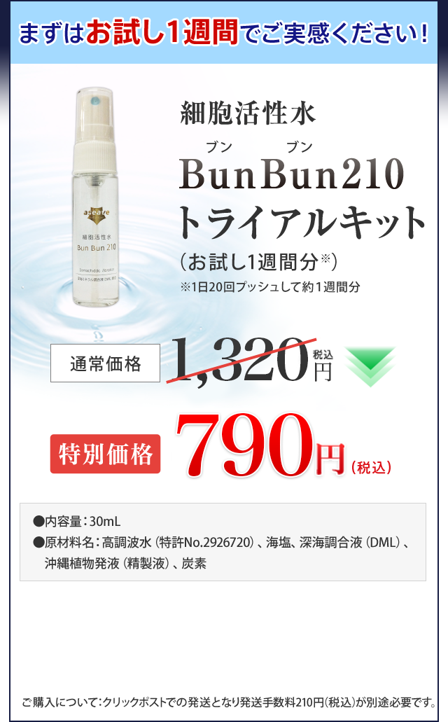 複合機能水 BunBun(ブンブン)210・30ml | Sarah online shop